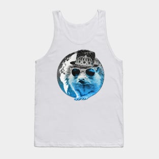 Cyanotype hedgehog aristocrat ready to steal your heart Tank Top